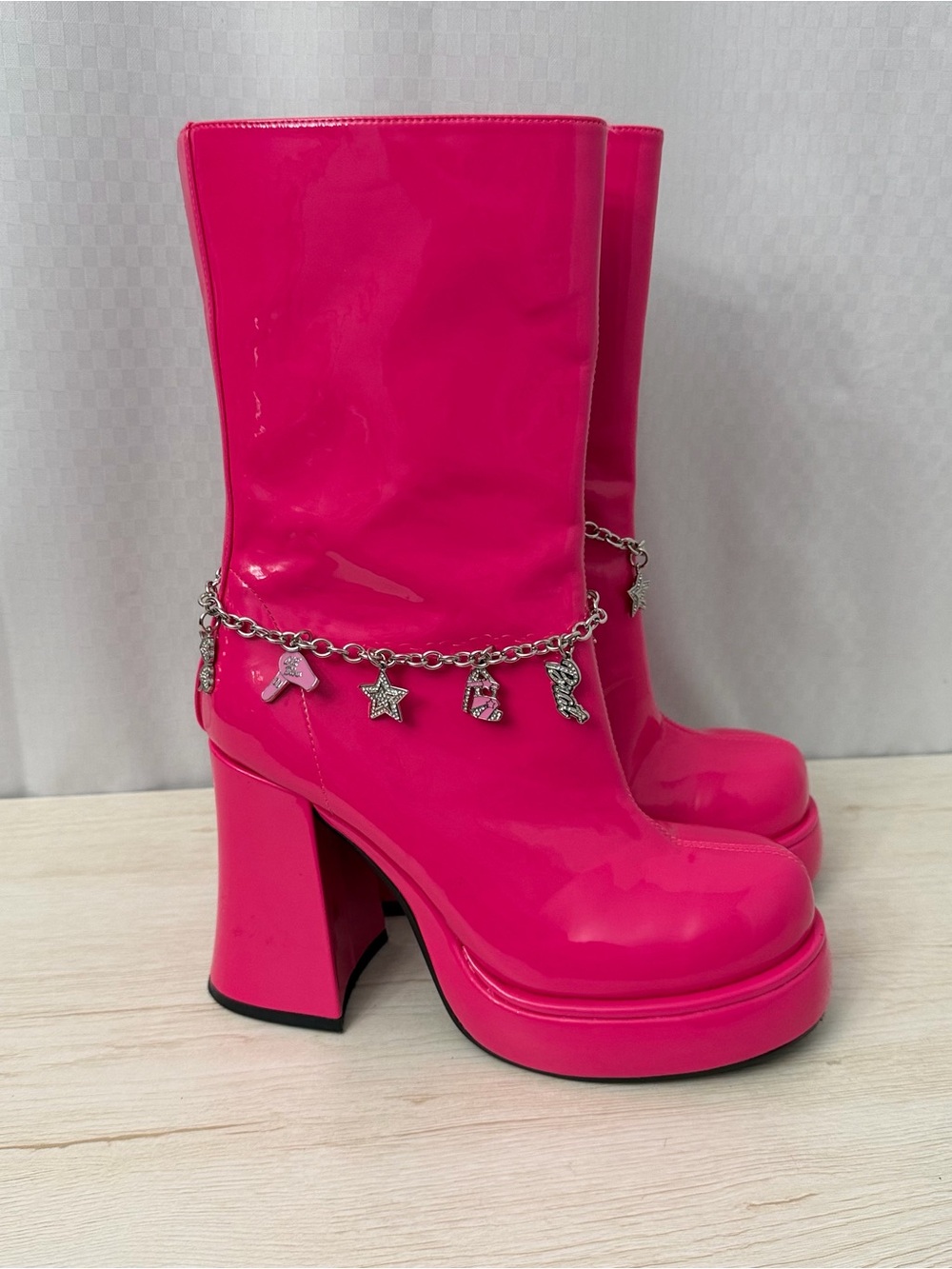 Dolls Kill x Barbie Charmed Life Platform Boots Size 9 Sugar Thrillz Pink